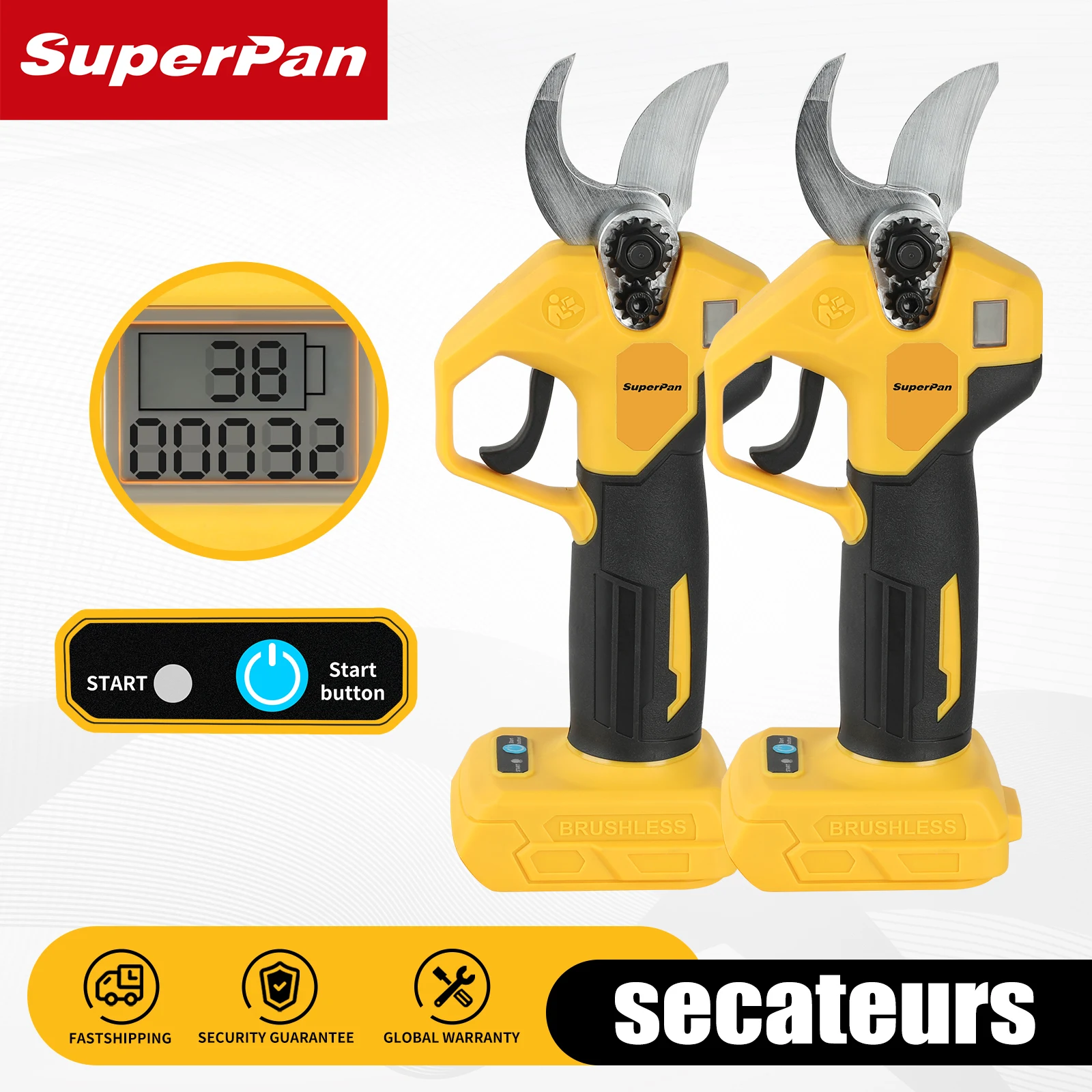 

Cordless Brushless Garden Pruning Shears – Electric Fruit Tree Pruner Power Tool Scissors, For dewaltt 20V Battery Specs