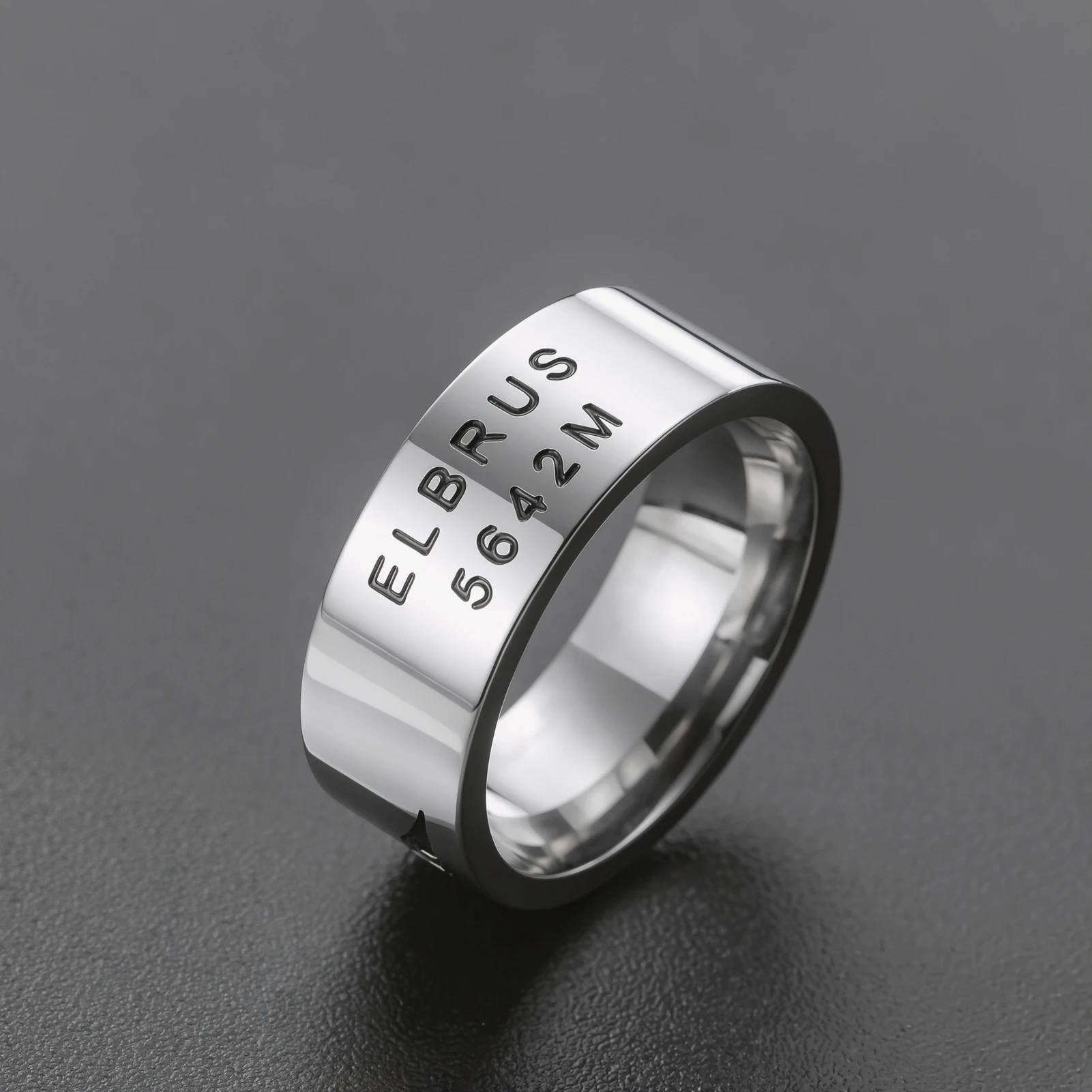 Stainless steel mountain peak stainless steel wide ring Valentine's Day gift for men and women