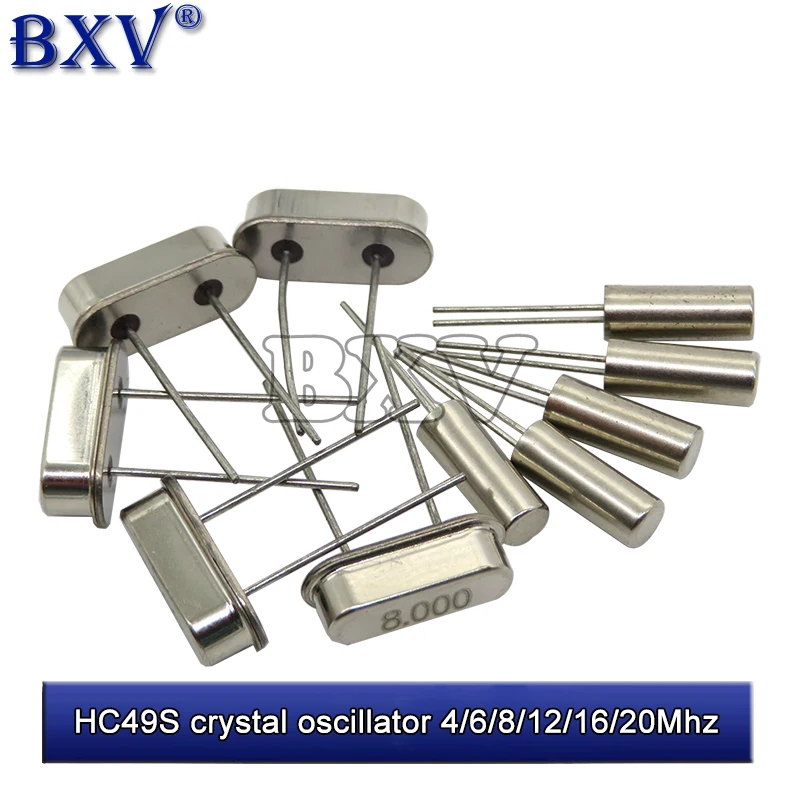 10PCS/LOT 4Mhz 6Mhz 8Mhz 12Mhz 16Mhz 20Mhz 24Mhz 32.768K 32.768K Quartz Crystal Resonator Passive Oscillator HC49S 8.000MHZ