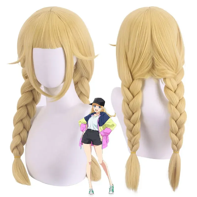 Hot selling Anime Ya Boy Kongming! EIKO Cosplay Yellow Long Hair Women Girl Halloween Party Cosplay Props High Temperature Wire