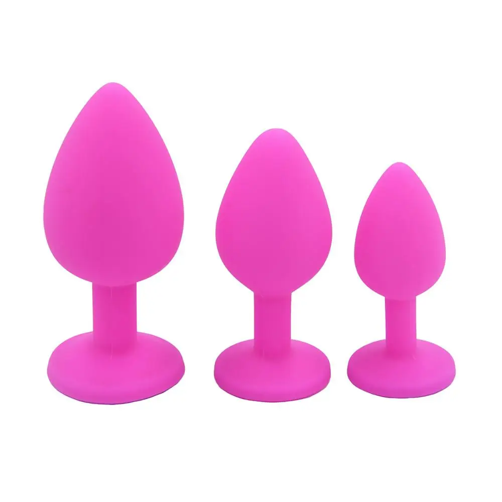 S/M/L Silicone Female Soft Anal Butt Plug Vaginal anus With Crystal Gemstone Smooth Touch Sex Toys for Women Men Gay