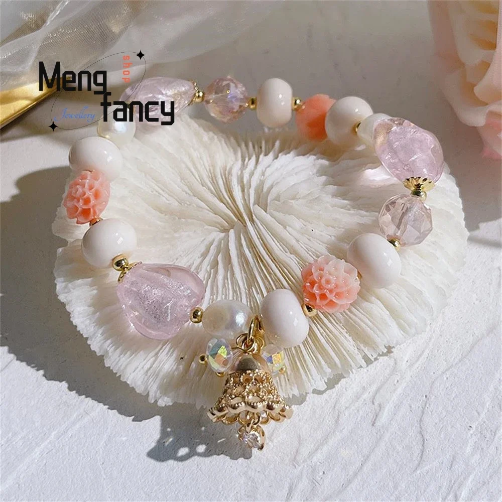 

Super Fairy Jingle Bell Bracelet Colored Love Flowers Beaded Sexy Young Girls Exquisite Elegant Fashion Jewelry Holiday Gifts