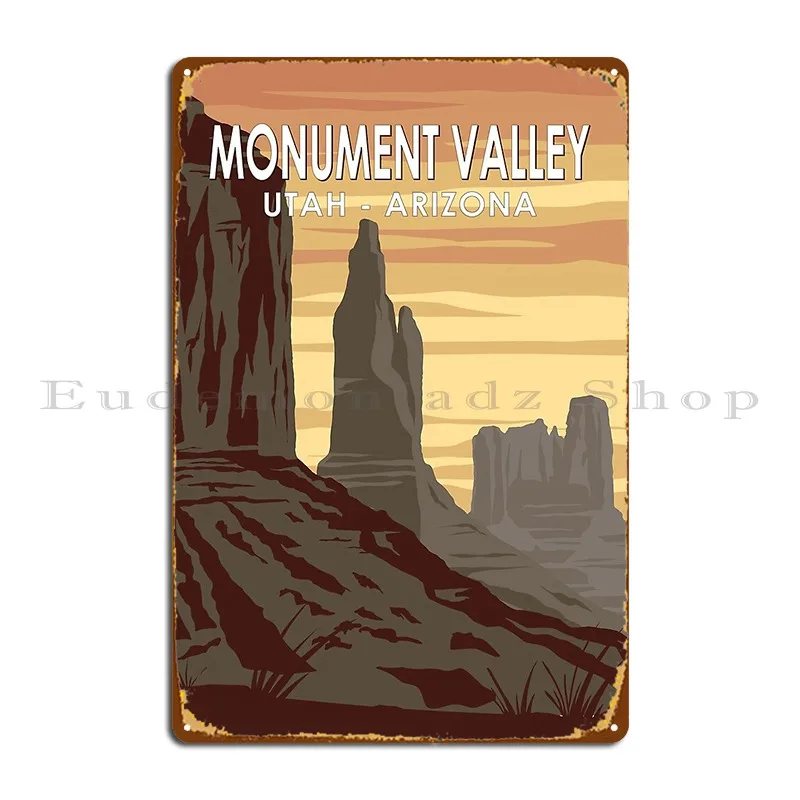 Monument Valley Arizona Vintage Metal Sign Design Wall Mural Decoration Create Decoration Tin Sign Poster