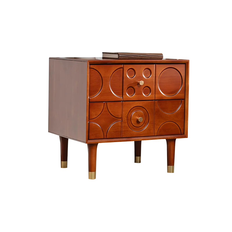 *Modern Nordic Style Solid Wood Two-layer Drawer Bedroom Living Room Storage Cabinet
