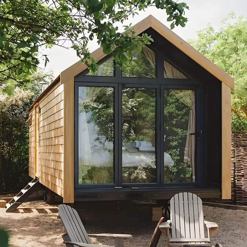 Customized Electric Outdoor Family Sauna House with Red Cedar Dry and Wet Steam Sauna Room Modern Design for Villa and Park