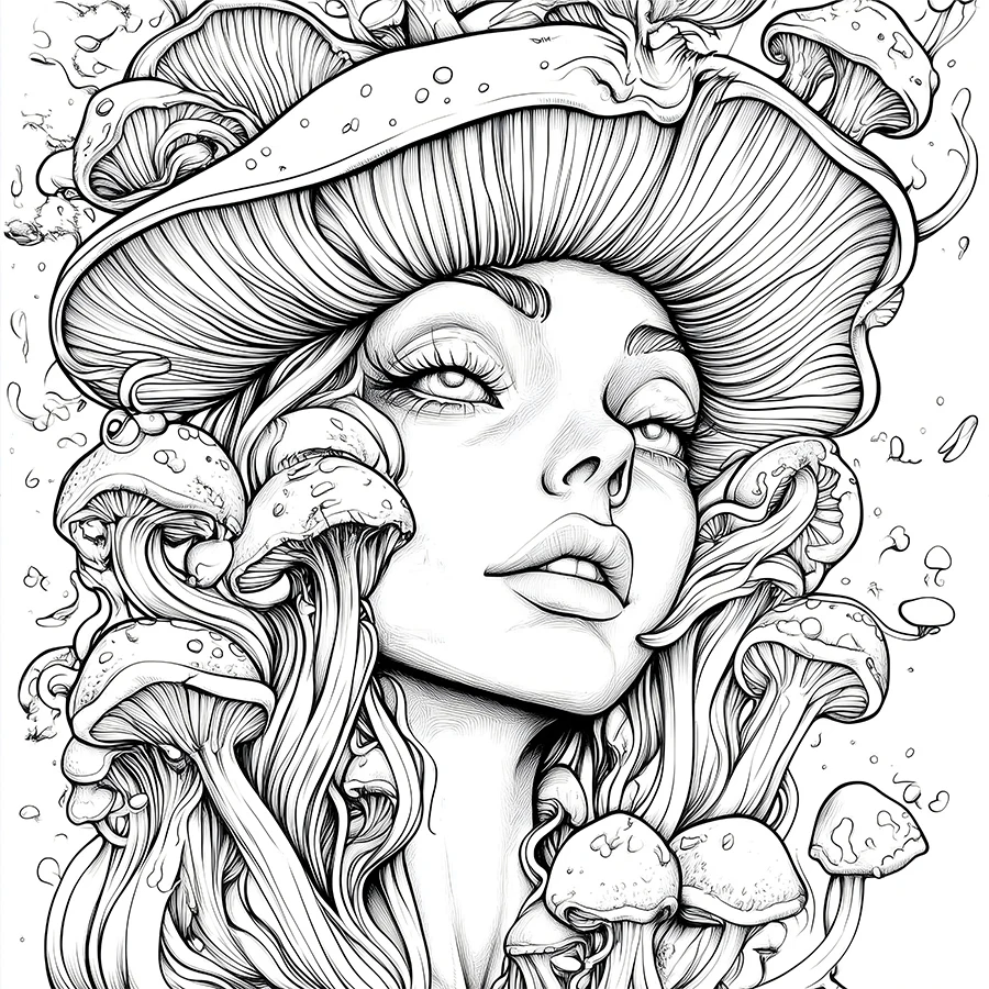 Livre de coloriage Mushroom World, livre d'images pour adultes, Design Original