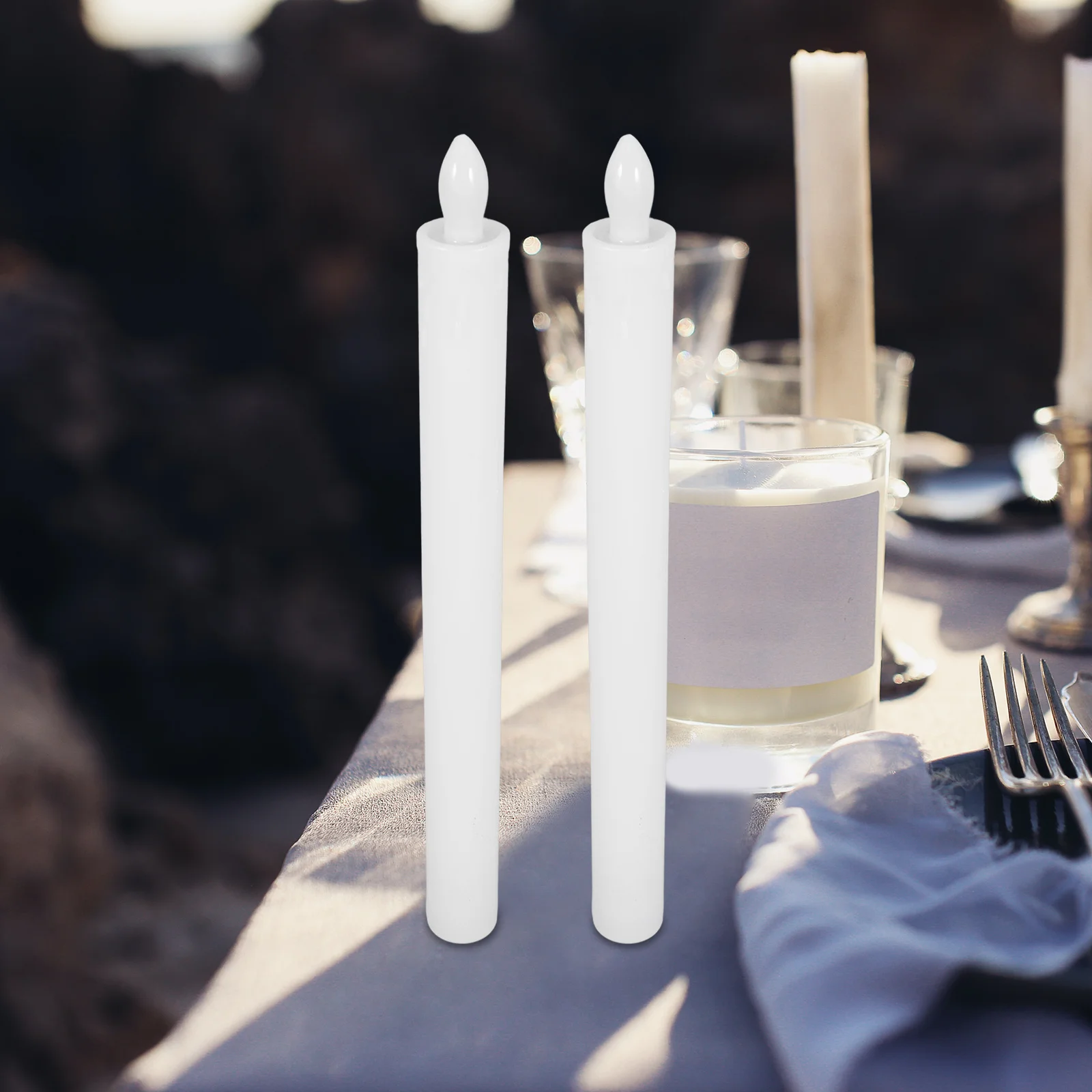 

6Pcs Electronic Light Flameless Drip Effect Glowing LED Candles for Home Holiday Party Decor Warm White Without