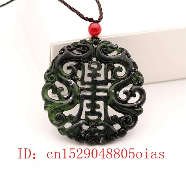 Collier pendentif dragon chinois pour femme, amulette sculptée creuse double face, noir naturel, vert diversifié, bijoux de charme à la mode, cadeaux