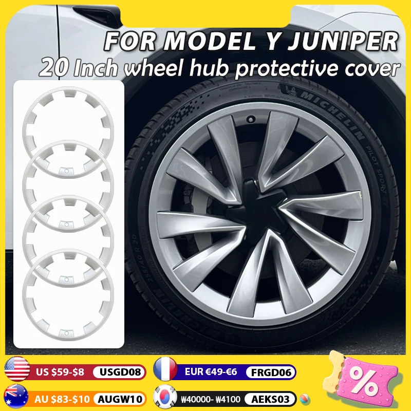 Pour Tesla modèle Y Juniper 2025 20 pouces jante roue moyeu Protection Patch protecteurs roue garde couverture accessoire Auto extérieur ABS