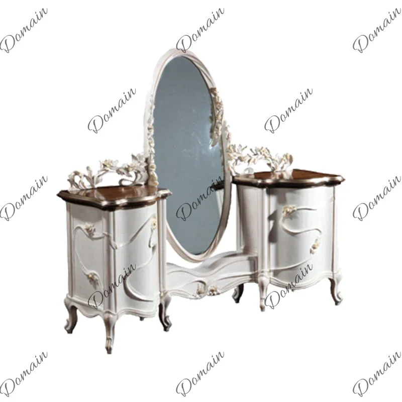 Modern style ！@French Romantic Style Royal Girls Bedroom Vanity Makeup Table Handcarfted Luxury Solid Wood Antique Dressing Tabl