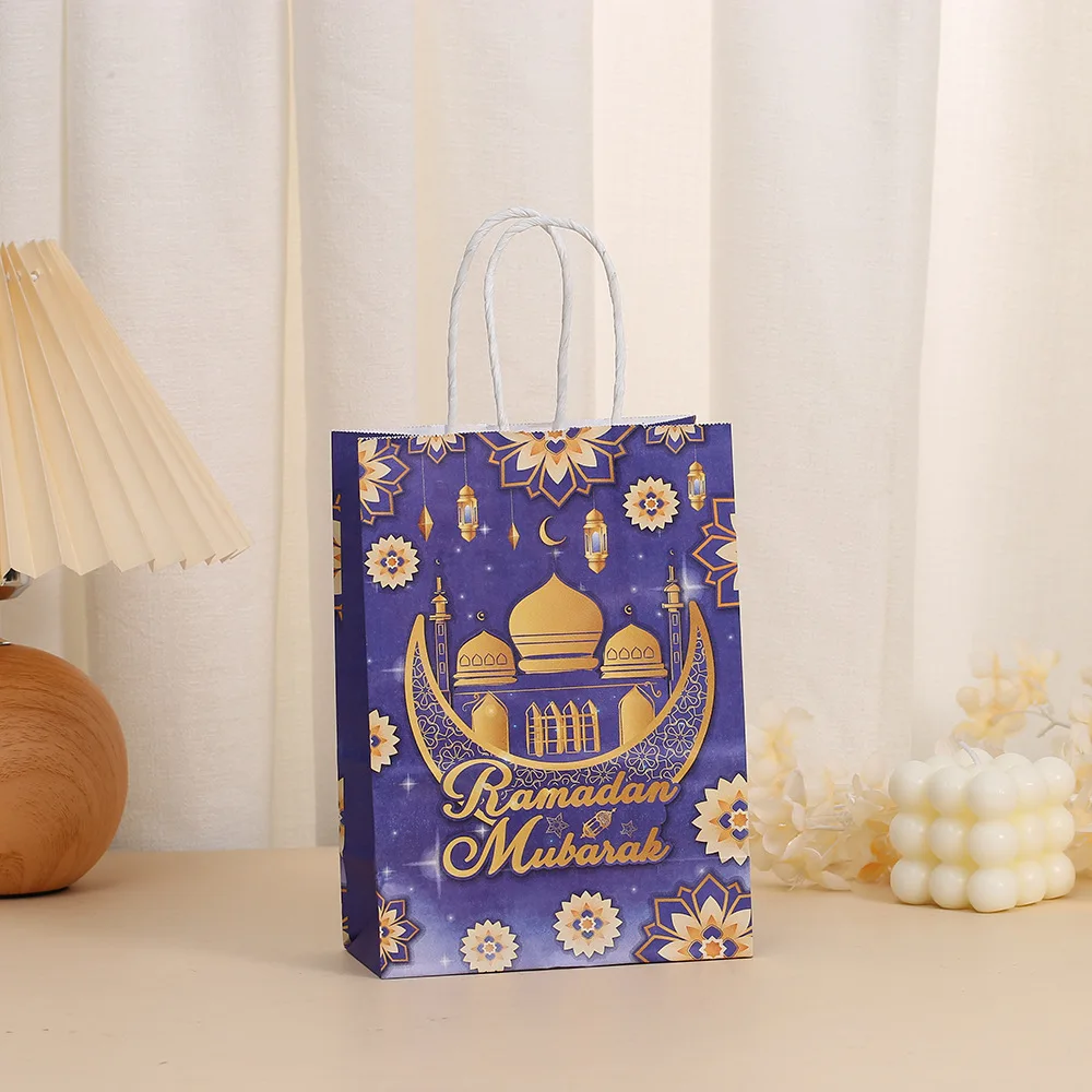 StoBag, Eco-Friendly Eid Ramadan Paper Gift Tote Bags, 12/30pcs, Celebrate Eid Islamic-festive in Style, packing goodies candy