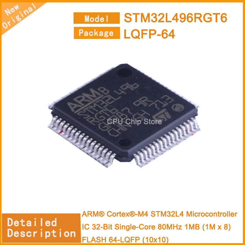 5Pcs/Lot  New Original STM32L496RGT6  STM32L496   Microcontroller IC 32-Bit Single-Core 80MHz 1MB (1M x 8) FLASH 64-LQFP (10x10)