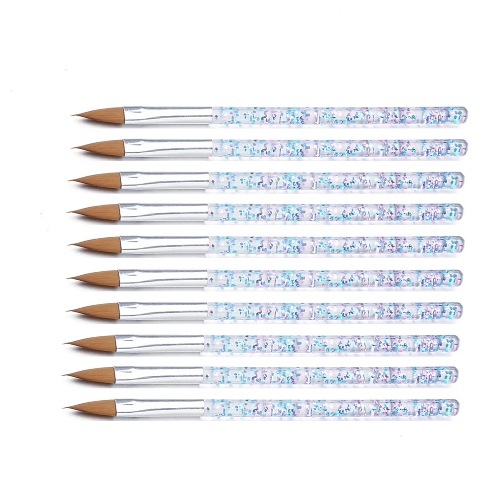 10 قطع من فرش أقلام تزيين الأظافر المتينة، مجموعة أدوات مانيكير أساسية تقلل الوقت، تصميم محمول، هدية رائعة لمحبي الأظافر