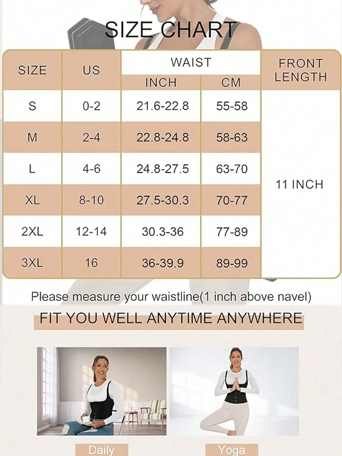 Top de espartilho esportivo feminino de 1 peça com zíper frontal e alças ajustáveis