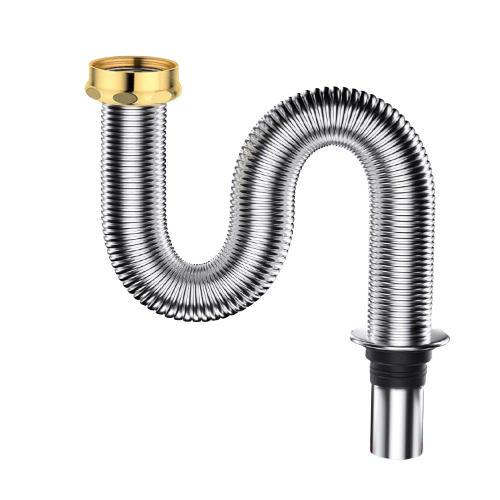 304 Stainless Steel Drain Hose 304 Stainless Steel Flexible Drain Pipe Easy To Bend High Temperature Resistant