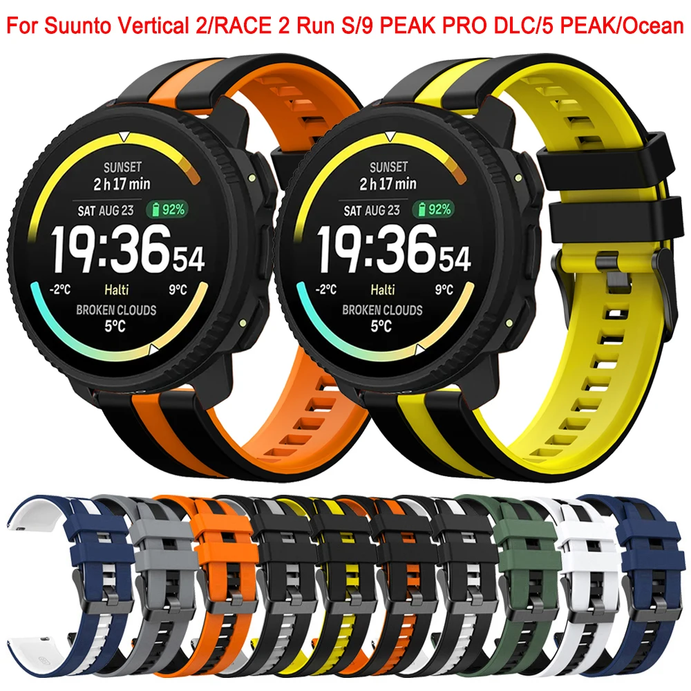 22 mm Silikon-Uhrenarmband für Suunto Vertical2 Run Bands für SUUNTO Ocean/RACE S/9 PEAK PRO DLC/5 PEAK Ersatzarmband