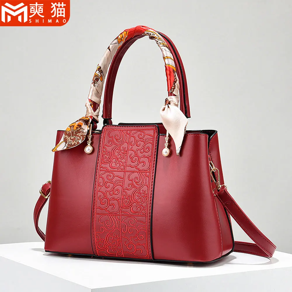 

China Style Handbag Woman Mother's Gift Totes BagsLarge Capacity Business Banquet Luxurious Ethnic Style Portable Crossbody Bag