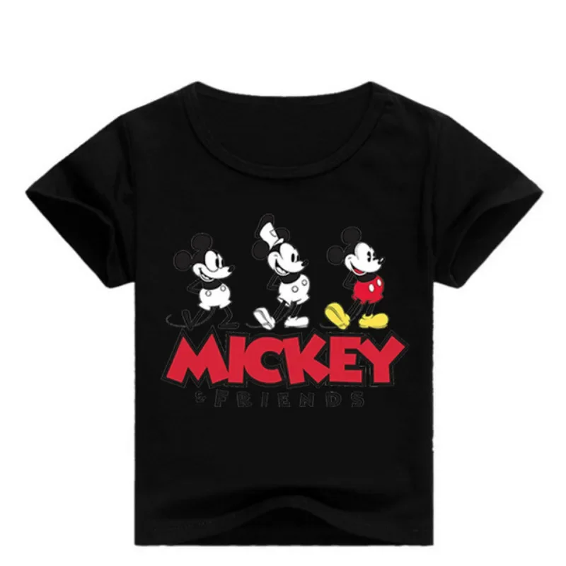 Camiseta de verano para bebés, camiseta de manga corta con estampado de dibujos animados de Mickey Friends para niños y niñas, camisetas, ropa para niños