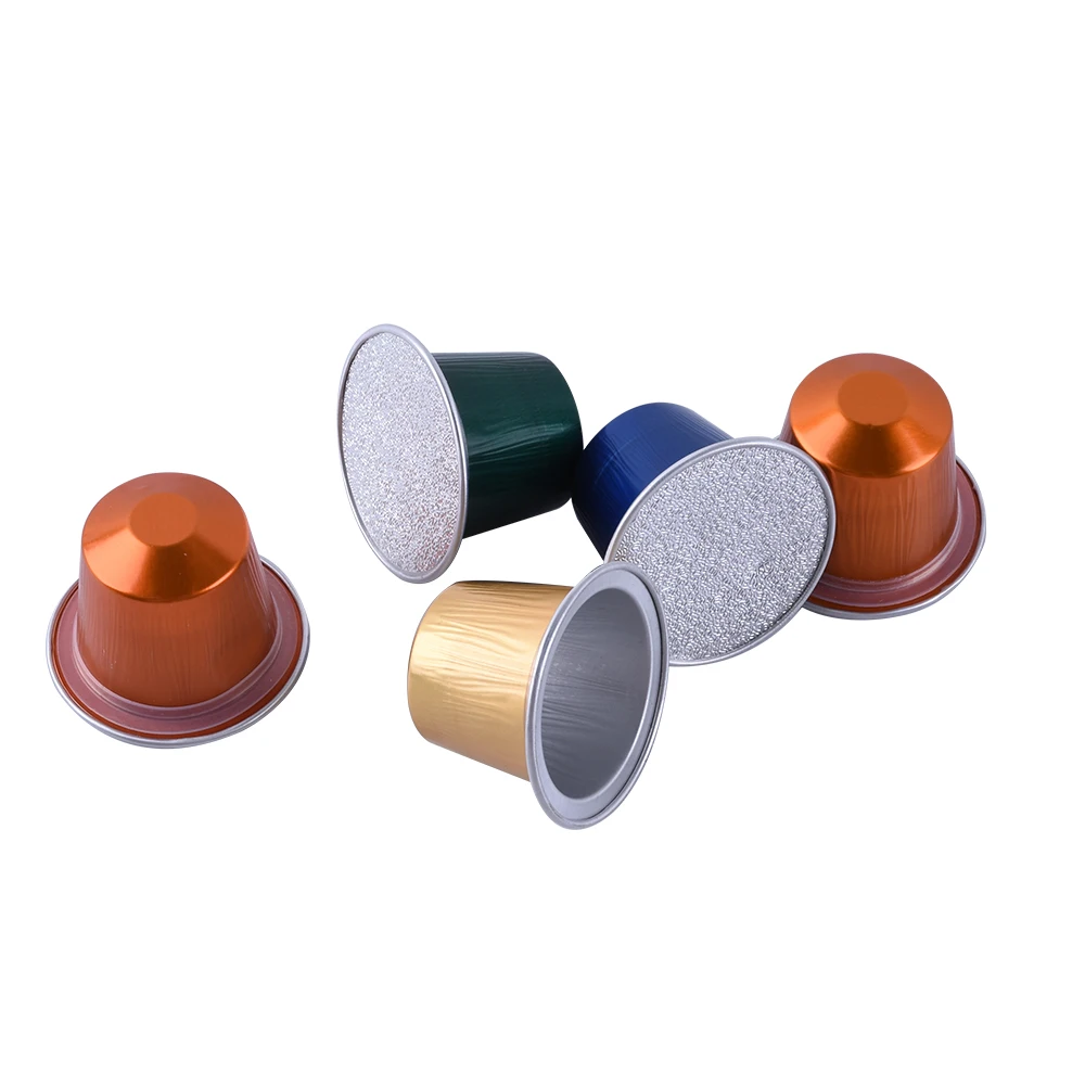 100pcs Set Empty Coffee Capsules Nespresso Disposable Empty Aluminum Foil Coffee Capsule With Self Adhesive Lids