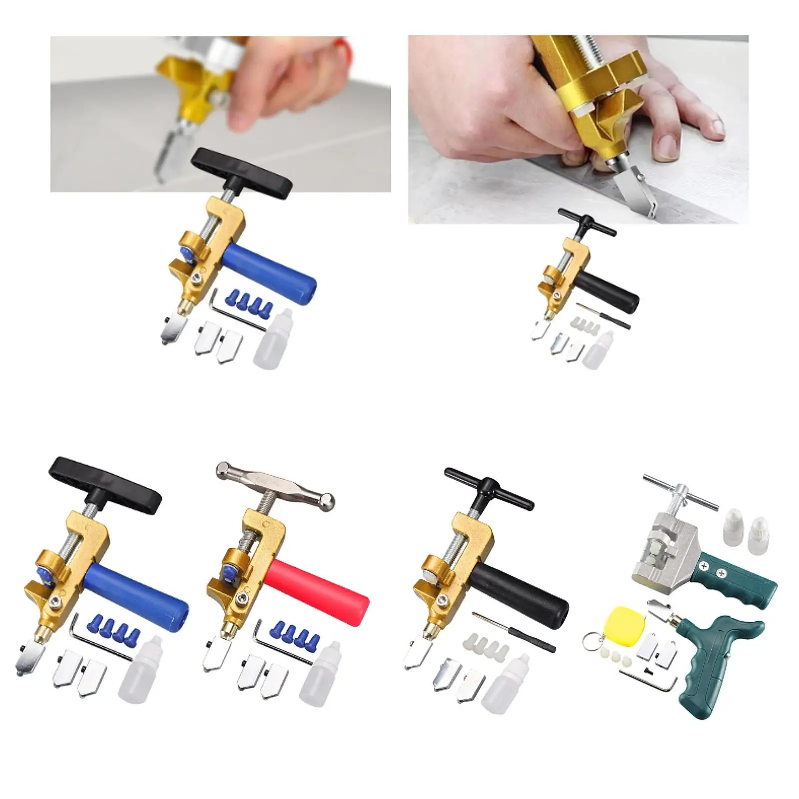 Tile Glass Cutter 2 in 1 Multifunctional Comfortable Gripping Practical,Cutting Tool,Glass Breaking for Mirror,Ceramics Glass