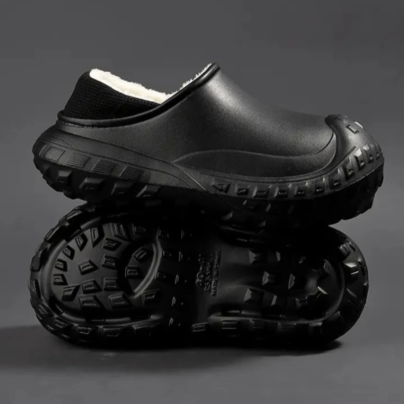 

Cotton Slippers Men Winter Warm Home Cotton Slippers Waterproof Garden Shoes Indoor Slip on Shoes for Man pantuflas hombre