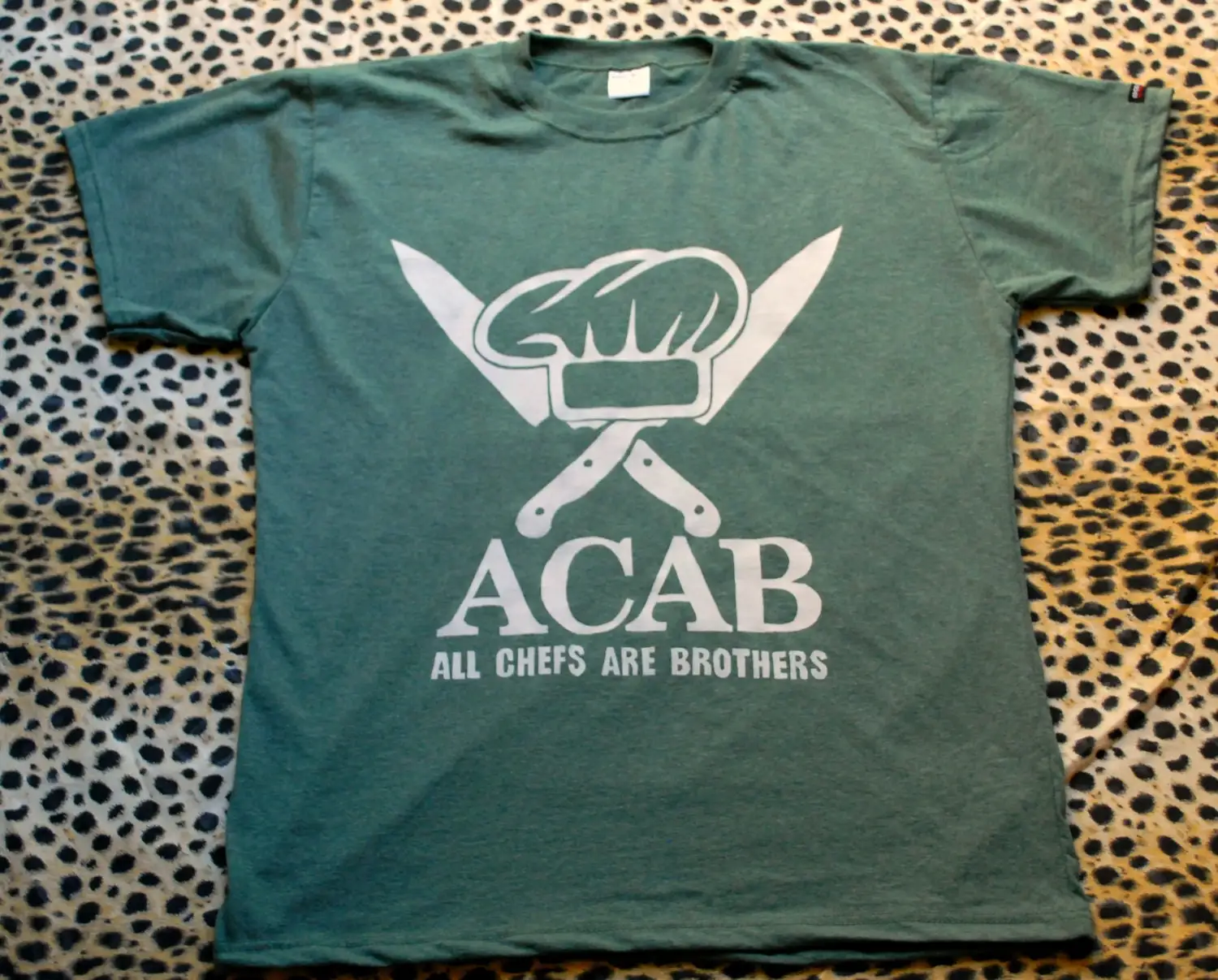 Acab T Shirt Funny Hardcore Cooker Geeky Green Cotton Punk Rock Diy Cloth Silk Screen