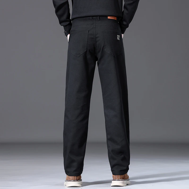 السراويل الرجالية ربيع الخريف الأعمال السراويل الكلاسيكية بلون مرونة مريحة فضفاضة مستقيم العلامة التجارية ملابس رجالية #4
