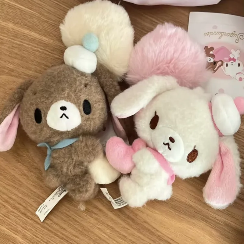 

Новый плюшевый брелок-талисман Sugarbunnies Shirousa Kurousa с сердцем, милые брелки-цепочки, брелок для ключей, сумка-подвеска, игрушка-кукла
