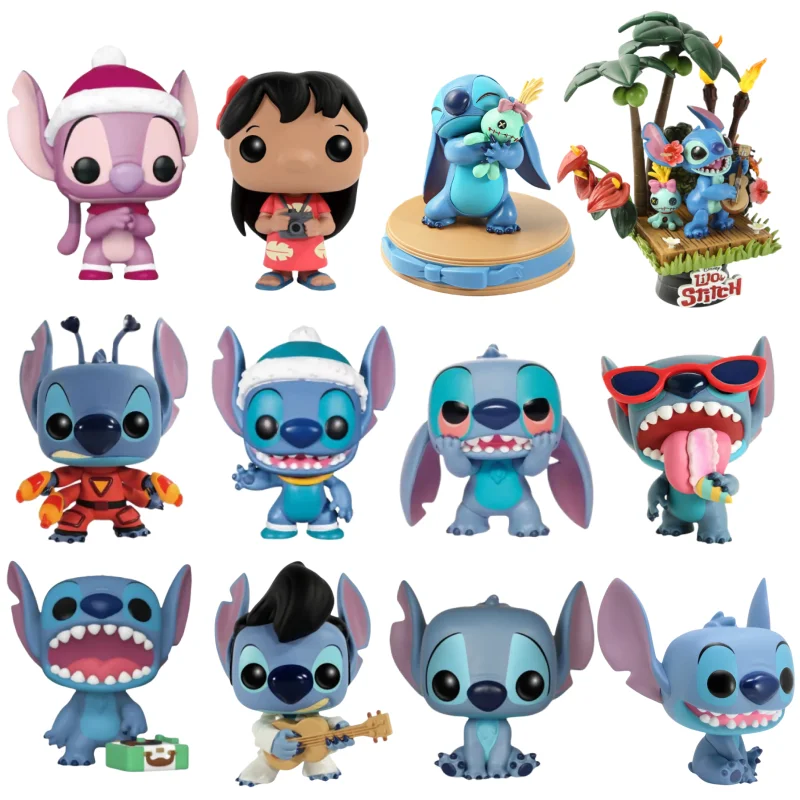 21 Kinds Disney Model Stitch Angel Lilo Scrump Anime Character Kawaii Trendy Ornament  Collection Hand Doll Toy Mysterious Gift