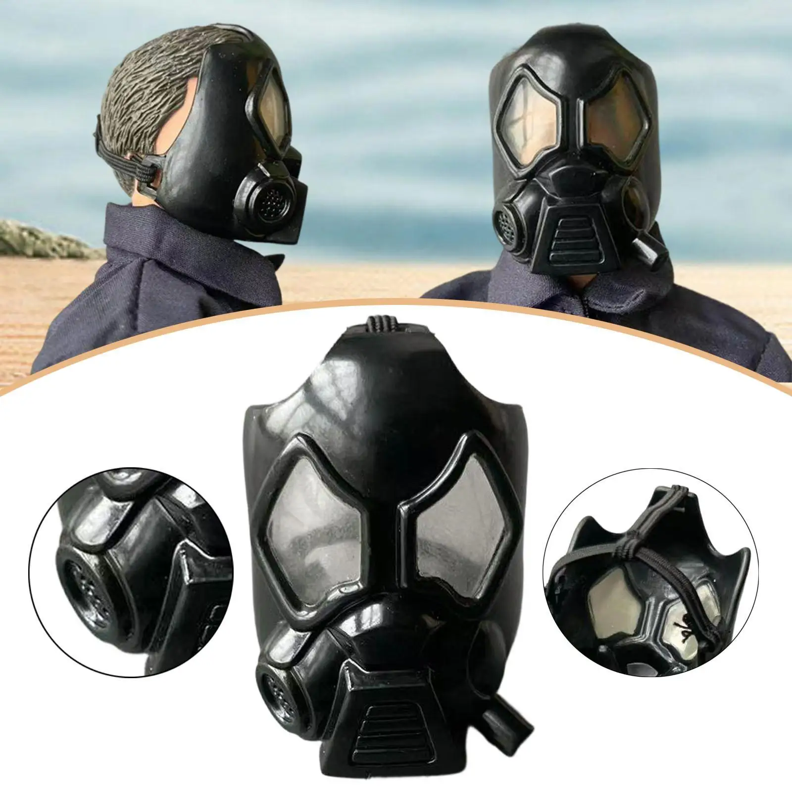 Soft Rubber Action Figure Mask 1 6 Scale Miniature Face Cover Doll Accessories for Model Display