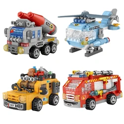 Mini Building Blocks Car Kit DIY Tank Fire Truck Locomotive Building Toy Ideal for Home Decor and Holiday Gifts