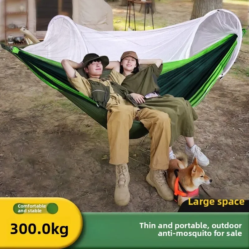 

Anti-mosquito Hammock Outdoor With Mosq uito Net Adult Swing Children Anti-rollover Single Double Home Field Camping Fishing