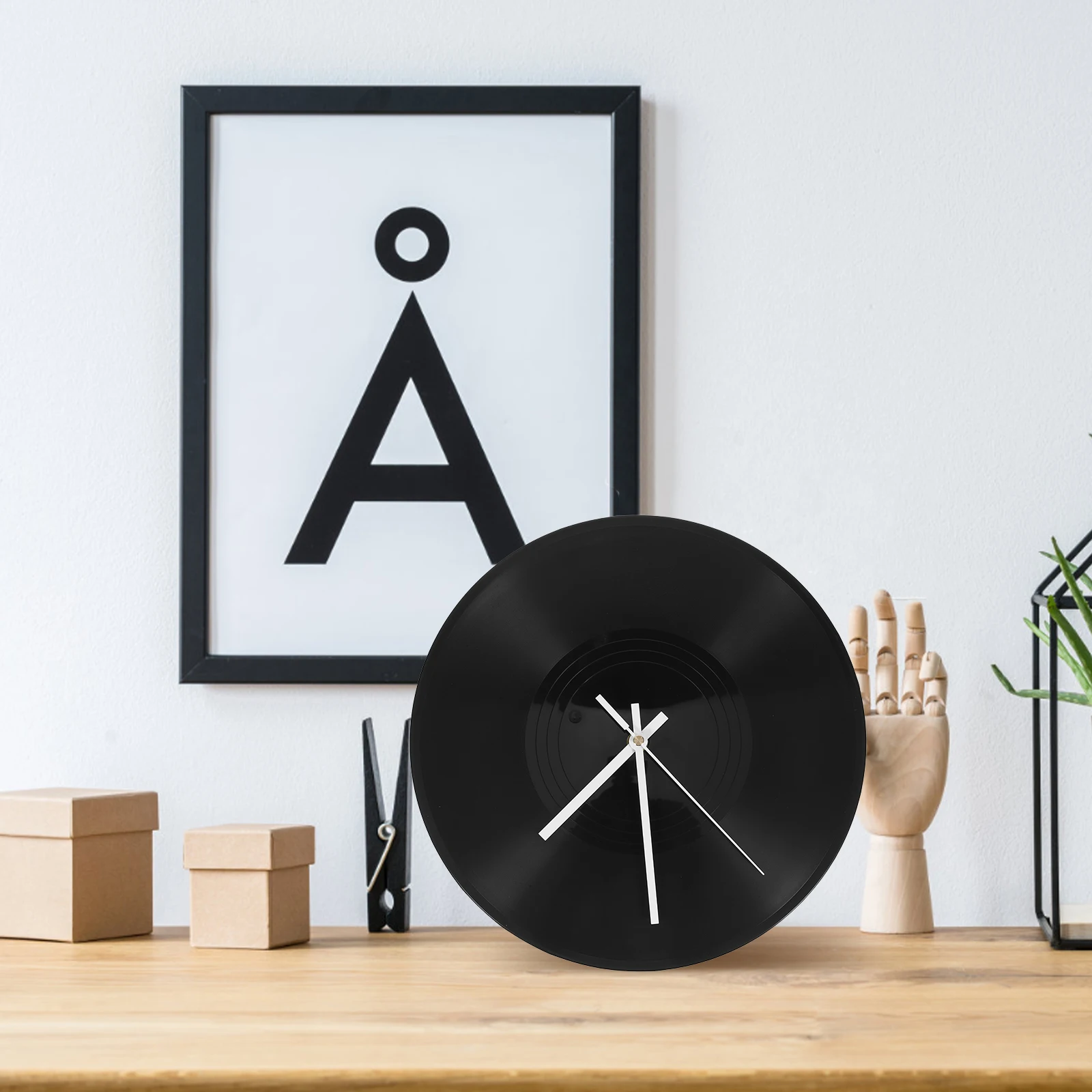 

1 set 1 Set Vinyl Record Wall Round Hanging Clock For Living Room Bedroom Office Home Modern Unique Turntable Clock Decorative