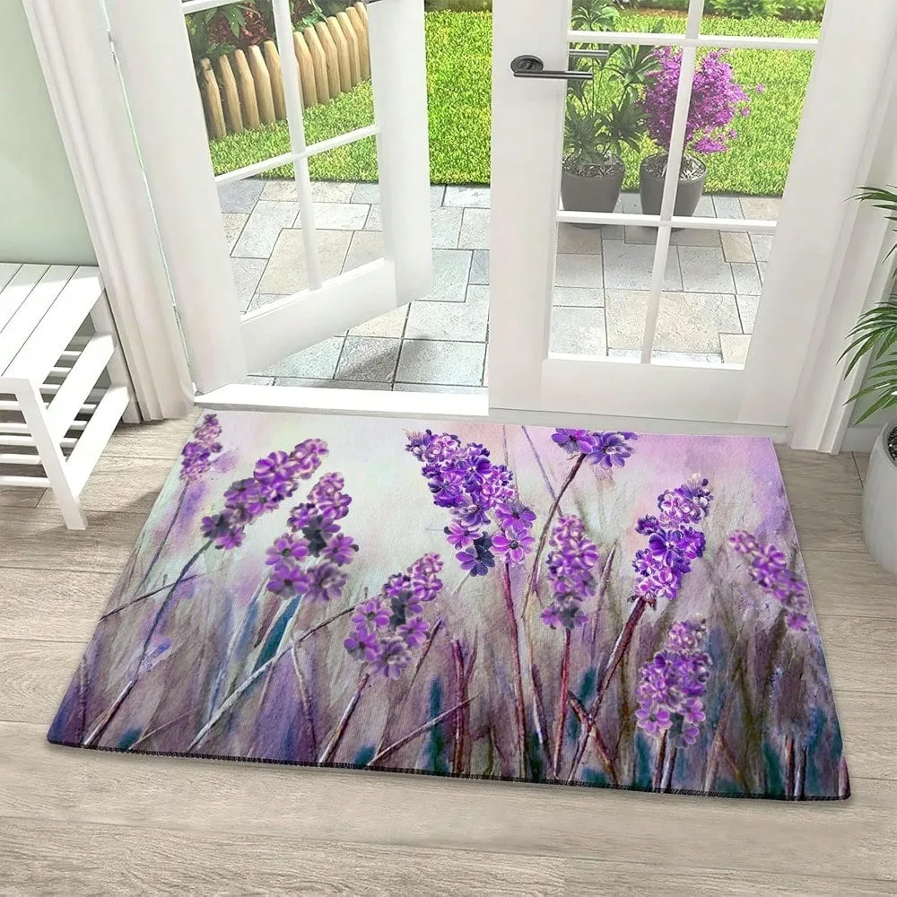 Patterned Door Mat Collection With Lavender Dinosaur And Bird Motifs Stylish Entryway Decor Mat For Home Decor
