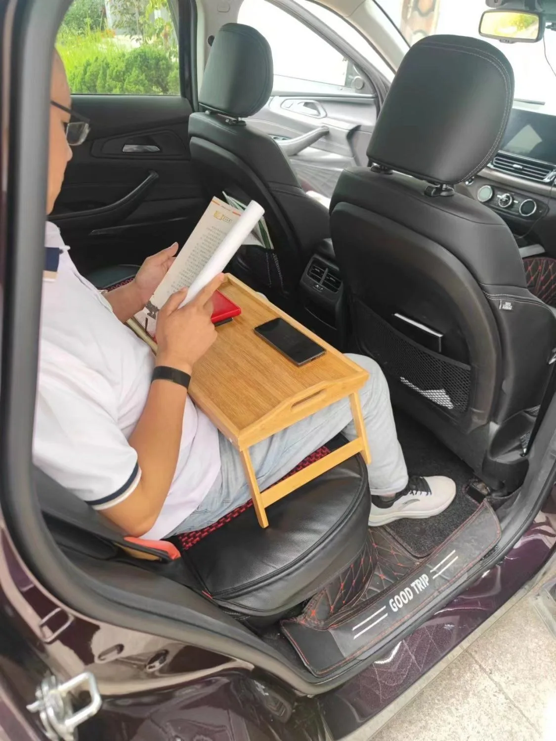 Holder With Multifunctional Table Desk Notebook Eat Work Cart Drink Coffee Holder Car Steering Wheel - Image 4