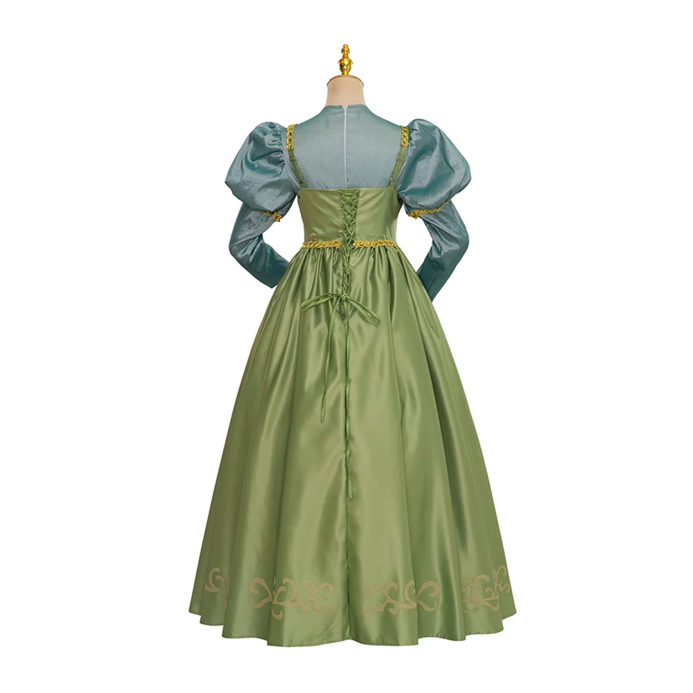 Damsel Elodie Косплей Костюм Зеленое Викторианское Винтажное Королевское Фэнтези Платье Хэллоуин Карнавальная Вечеринка Бальное Платье