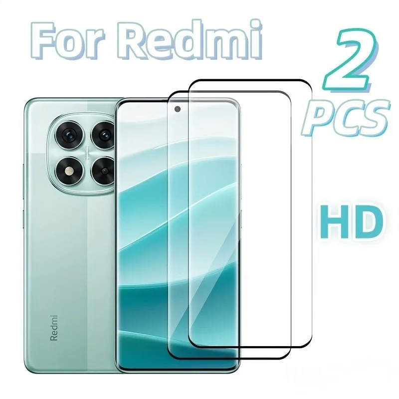 

2 упаковки закаленного стекла с полным покрытием для Redmi Note 15 14 Pro Plus Защитная пленка для экрана Redmi Note 13 12 11 Pro Plus 10 Pro Max Glass