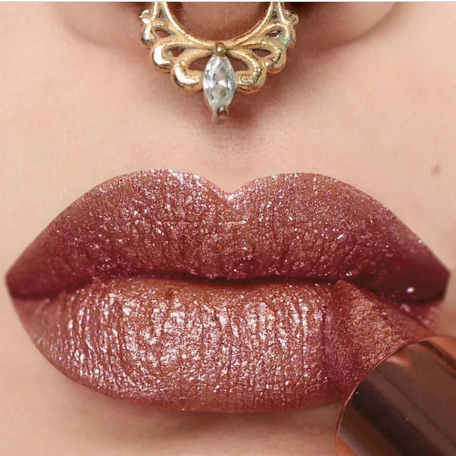 1 PC Sexy Glitter Plumping Metallic Lipstick Moisturizer Fruit Lip Oil  Lip Tint Gel Soft Tube Lips Makeup for Women Cosmetic