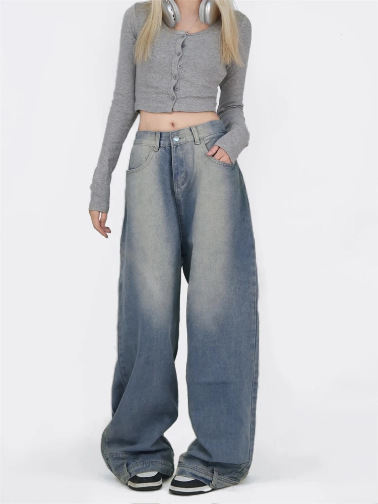 

Women's Reverse Design Personalized High Waist Jeans Summer New Trousers Cool Girl Casual Bottoms Female Street Pants