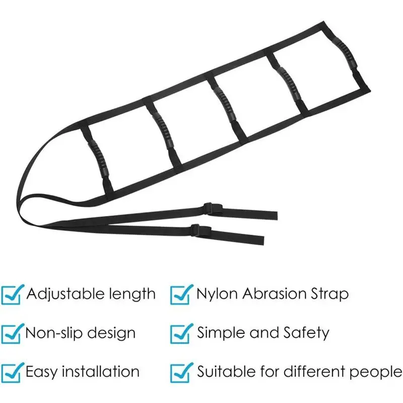 TFORU-Bed Ladder Assist With Handle Strap Rope Ladder Helper For Elderly Injury Recovery Patient Bed Rail Assistance Devices Dur