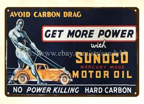 garage shop wall decor bedroom Sunoco Motor oil metal tin sign