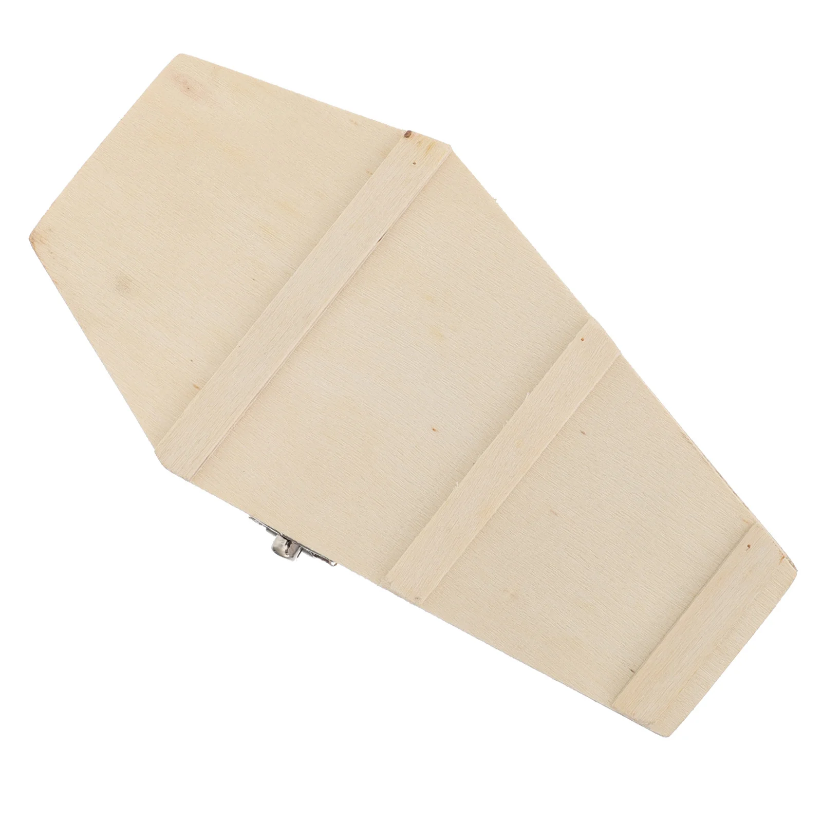 

1pc Wooden Coffin Box Unfinished Small Halloween Candy Storage Case Hinged Lid For Diy Crafts Jewelry Organizer Beige Gothic