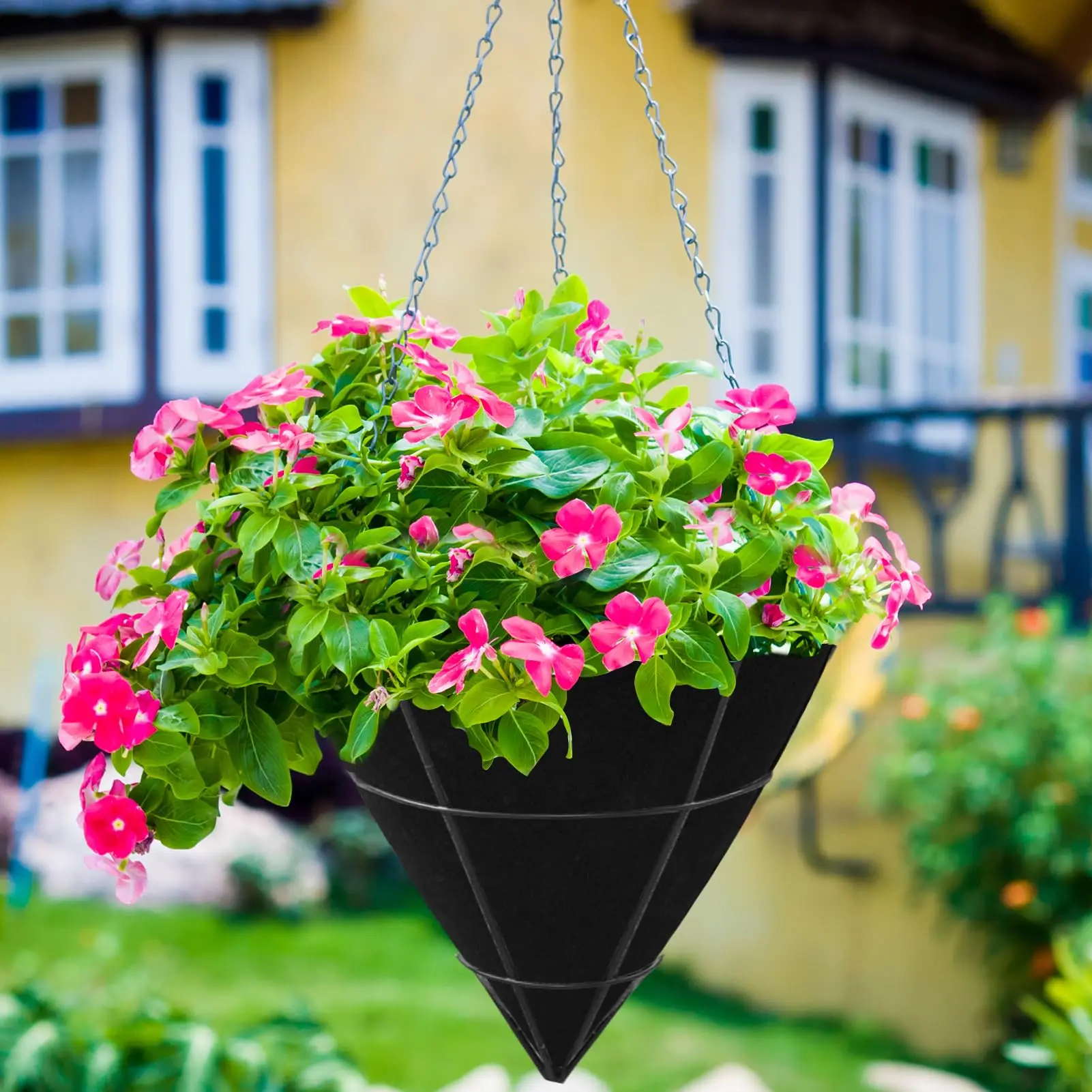 

3Pcs Felt Liners For Hanging Basket Cone Shape Non Woven Fabric Outdoor Plant Replacement