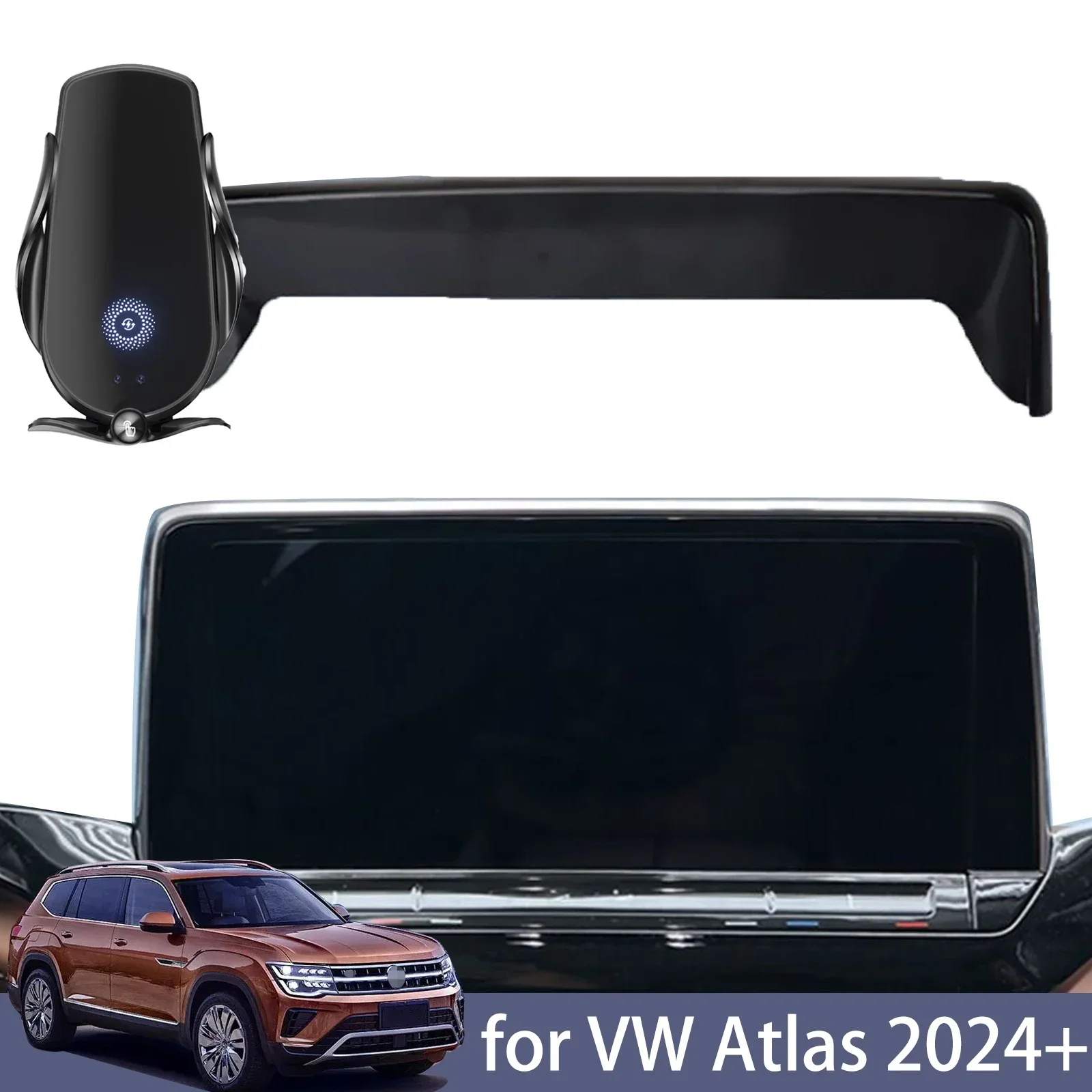 

for VW Atlas 2024 2025 Teramont Car Phone Holder Screen Navigation Bracket Magnetic Wireless Charging Rack Mount