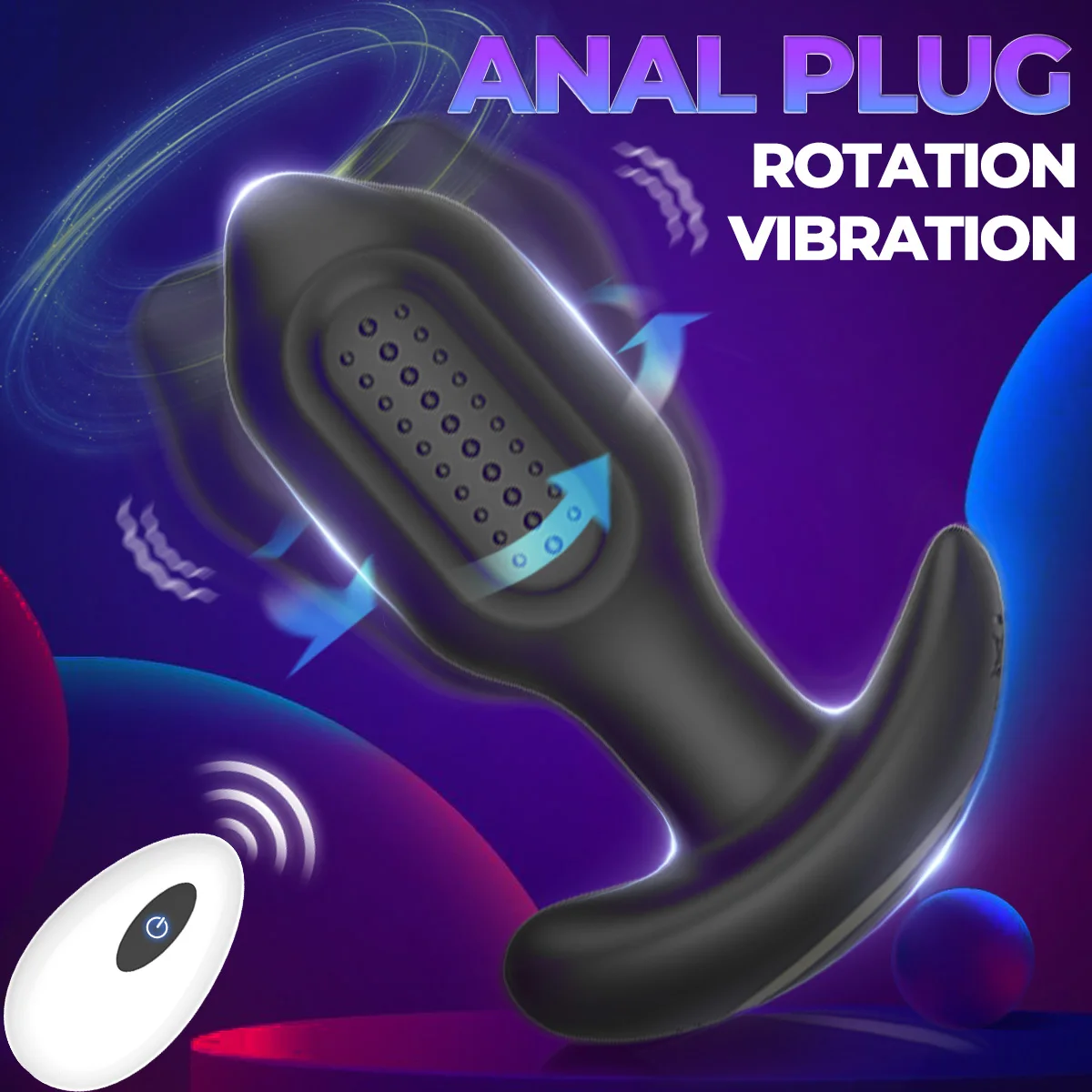 Adult Sex Toys for Men Prostate Massage Vibrating Anal Plugs 9 Vibrating Rotation Butt Plug Anal Toys Vibrator Mens Women 18+