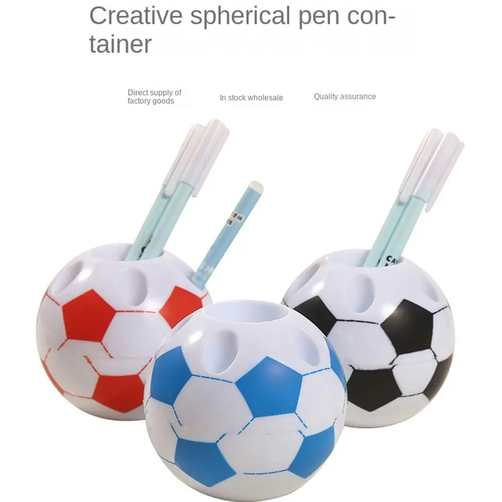 Interrupteur porte-stylo rond en forme de football pour enfants, stockage de stylo créatif, récipient de papeterie classique, Evalubrittop