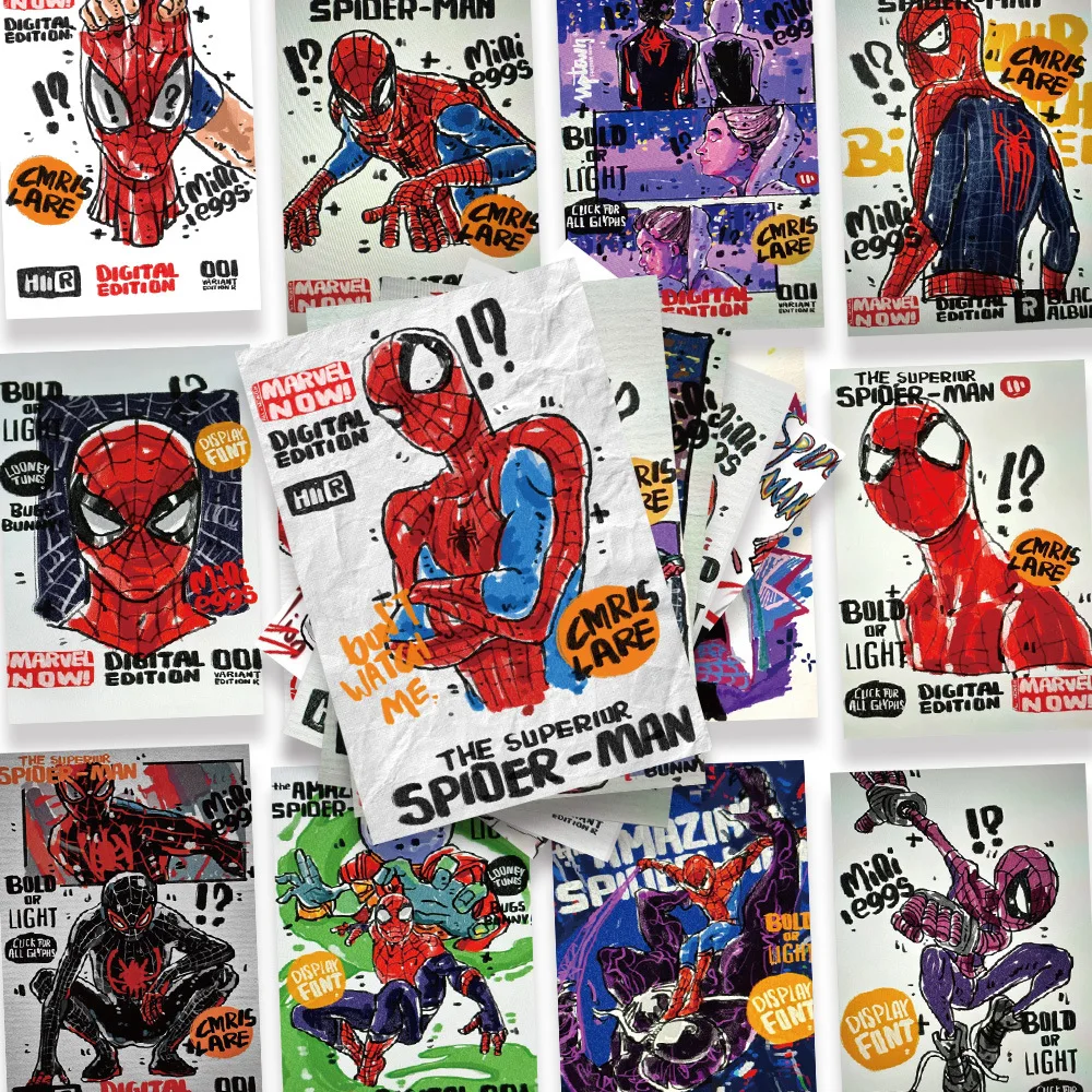 

10/64PCS Hand-Drawn Graffiti Spider-Man Stickers Cool Spider-Man Cartoon Decal Notebook Phone Guitar Skateboard Classic Kid Toys