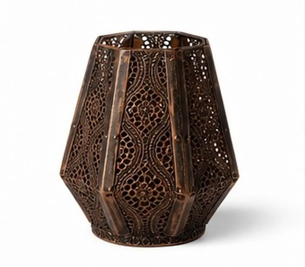 1Pcs Retro Candleholder Morocco Style Hollow Out Iron Art Candlestick Home Table Decor Wedding Party Banquet Decoration