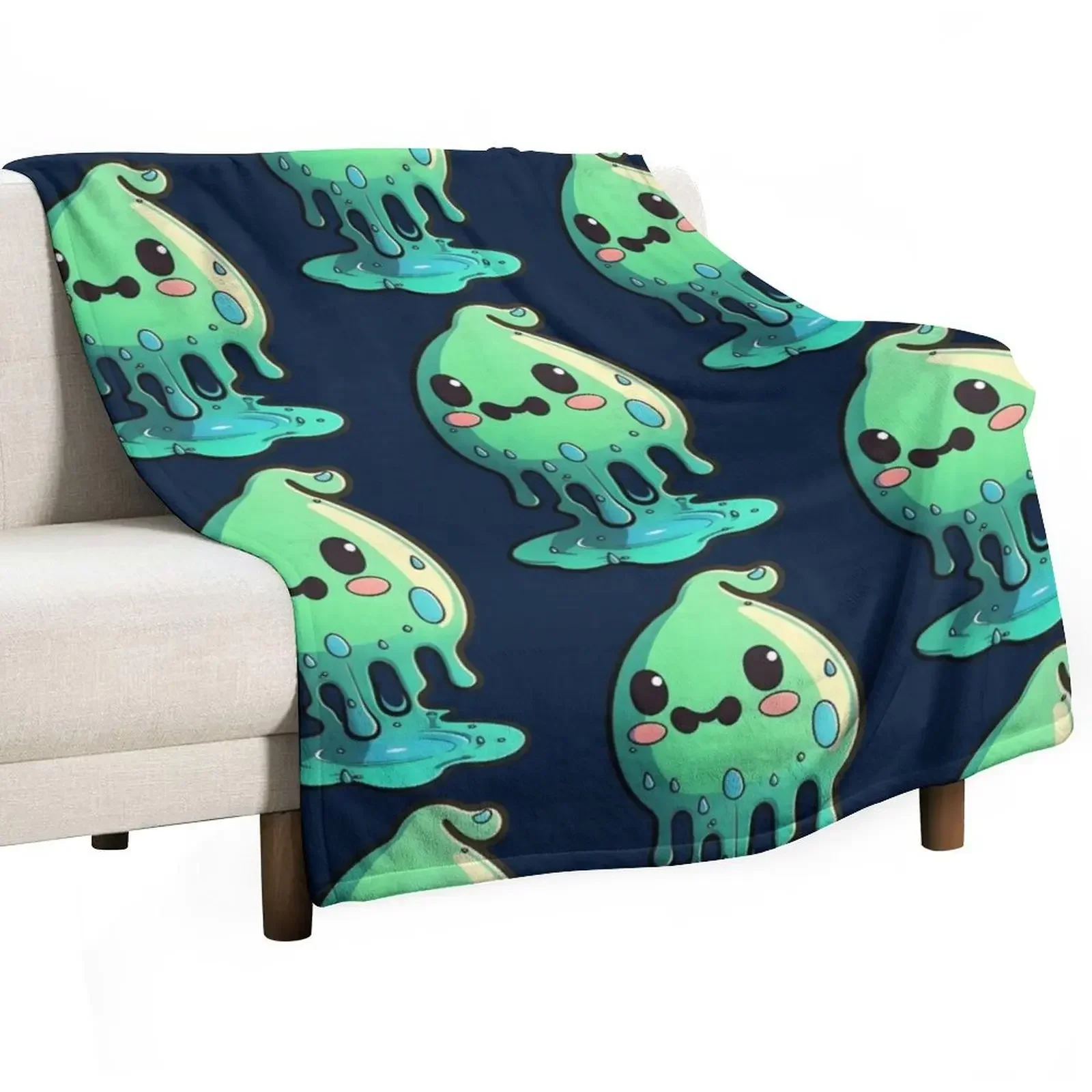 

Green Slime Throw Blanket Personalized Gift Furrys Summer Beddings Blankets