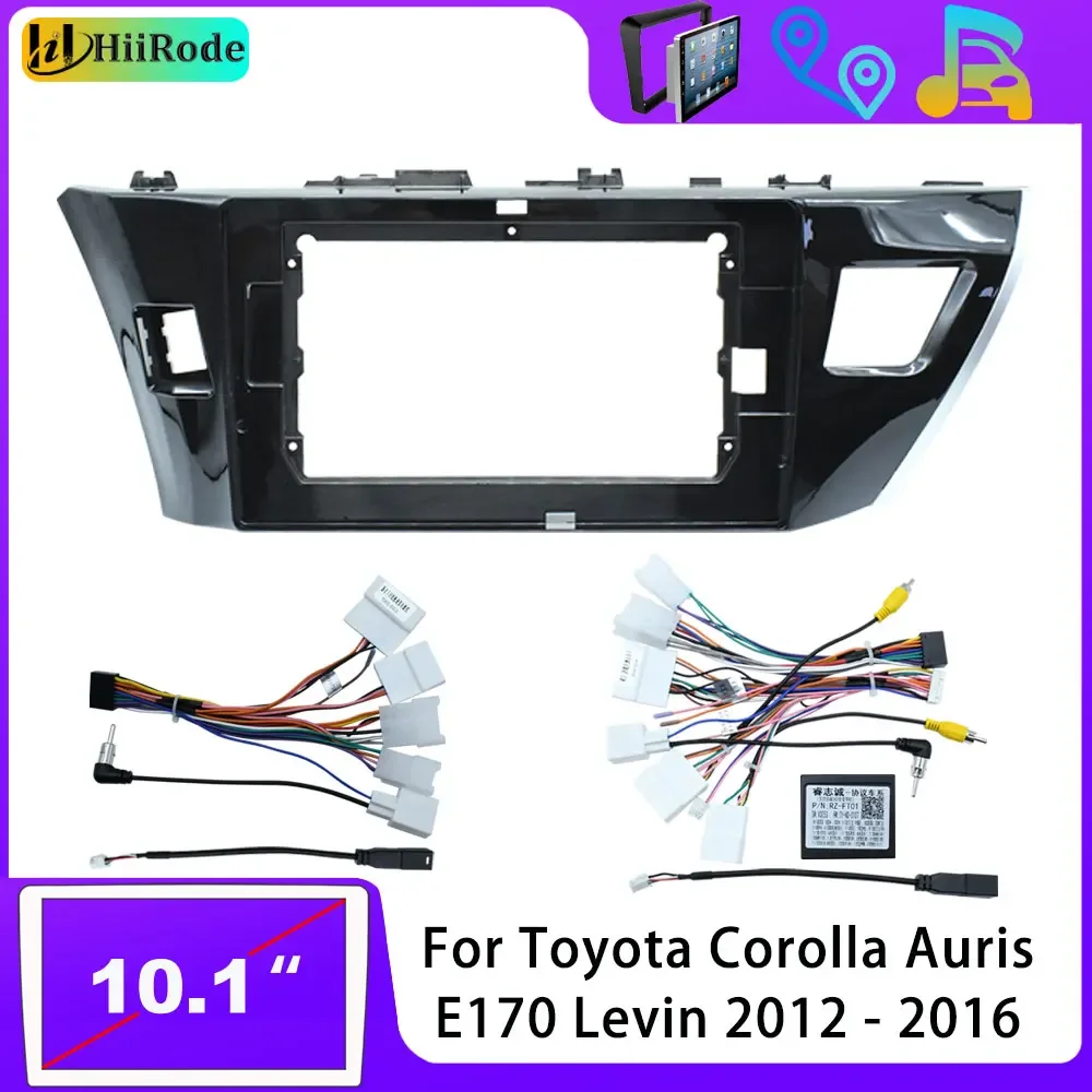 Hiirode Car Android Radio Stereo Player Frame Fascia For Toyota Corolla Auris E170 Levin 2012-2016  Panel Power Wiring Canbus